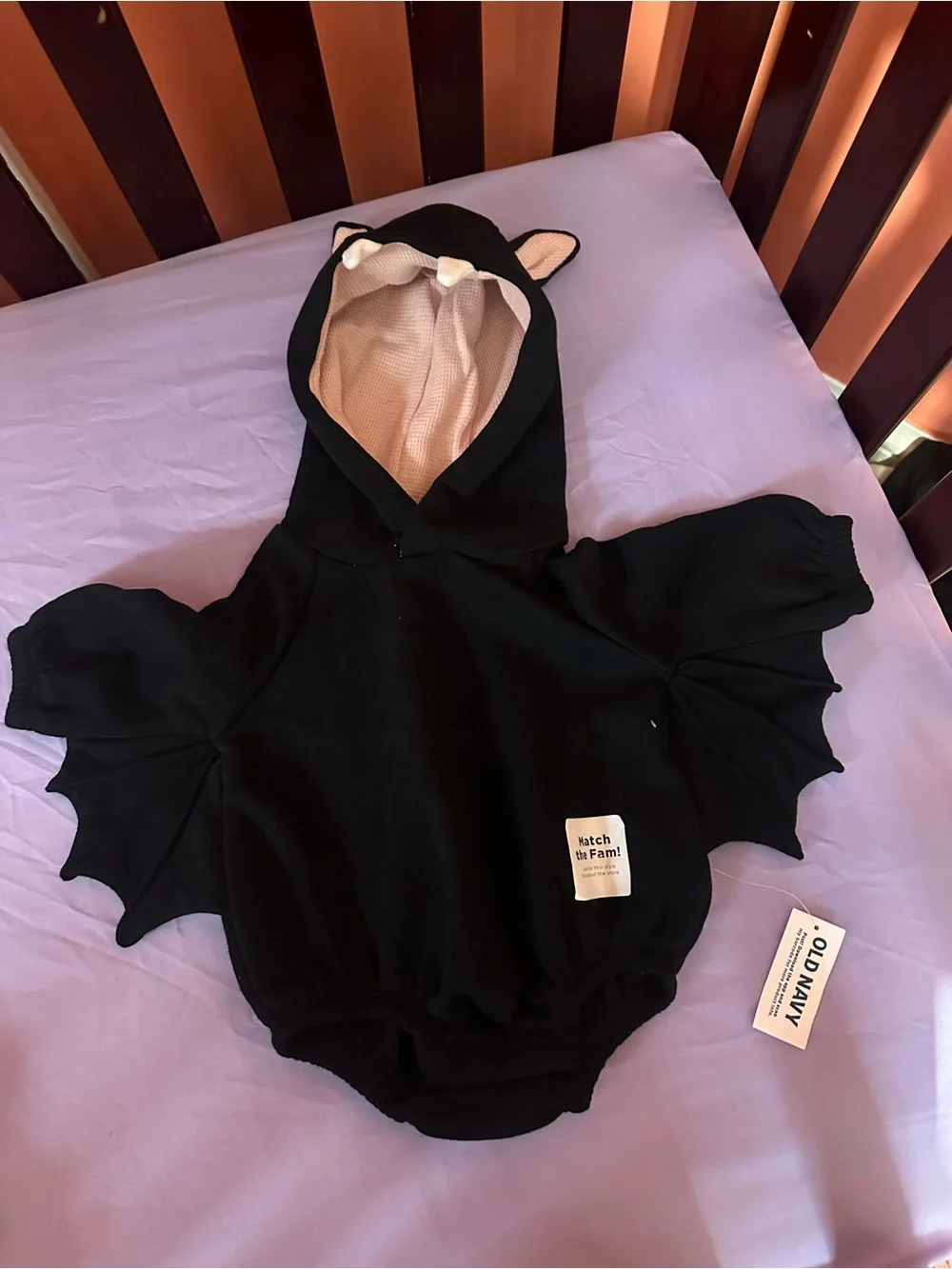 Old Navy Black Bat Hooded One-Piece for baby 0-3 months